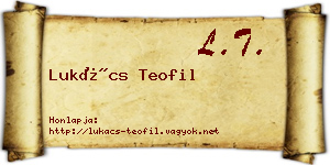 Lukács Teofil névjegykártya